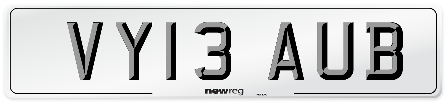 VY13 AUB Number Plate from New Reg